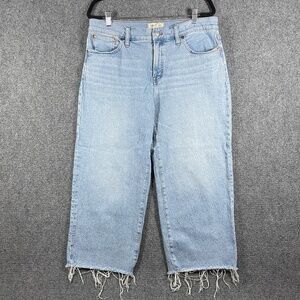 Madewell The Perfect Vintage Wide Leg Crop Jeans Light Wash Womens 32P #1475